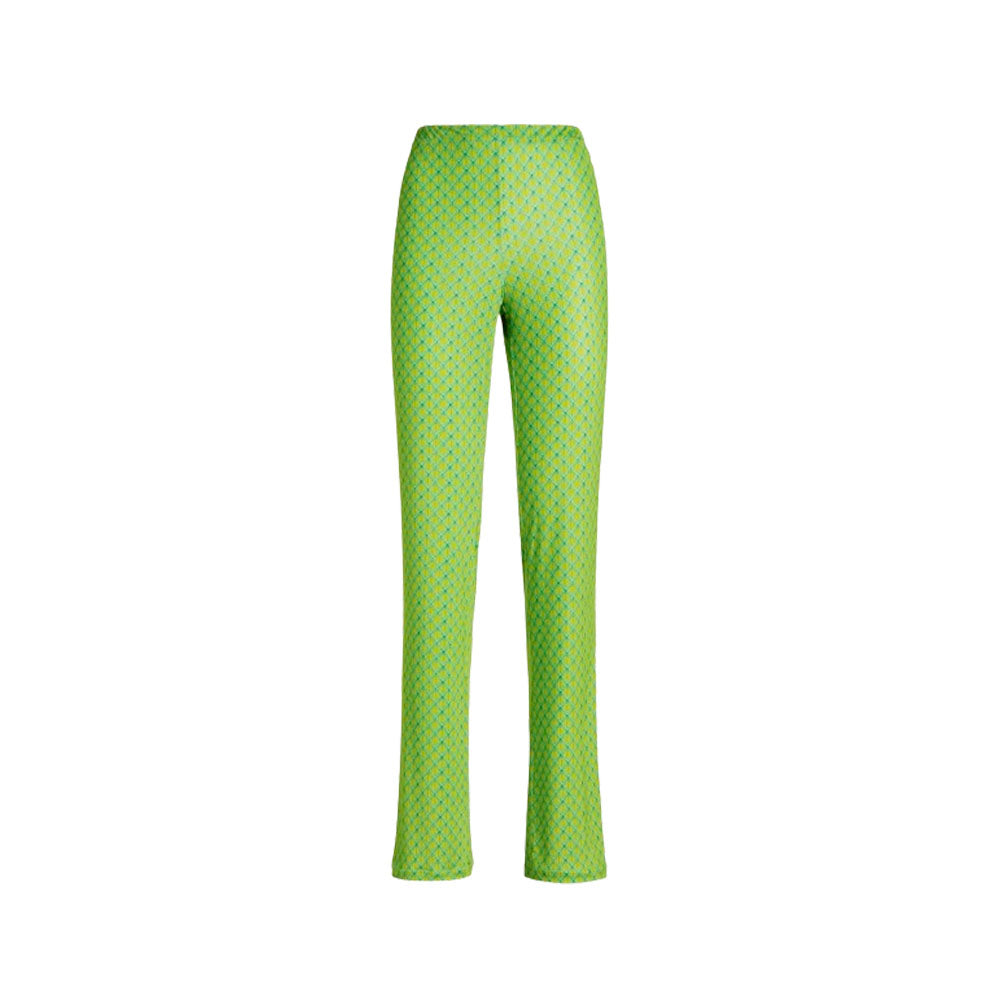 Pin-Up Pantalone in Jersey Stampa Squame