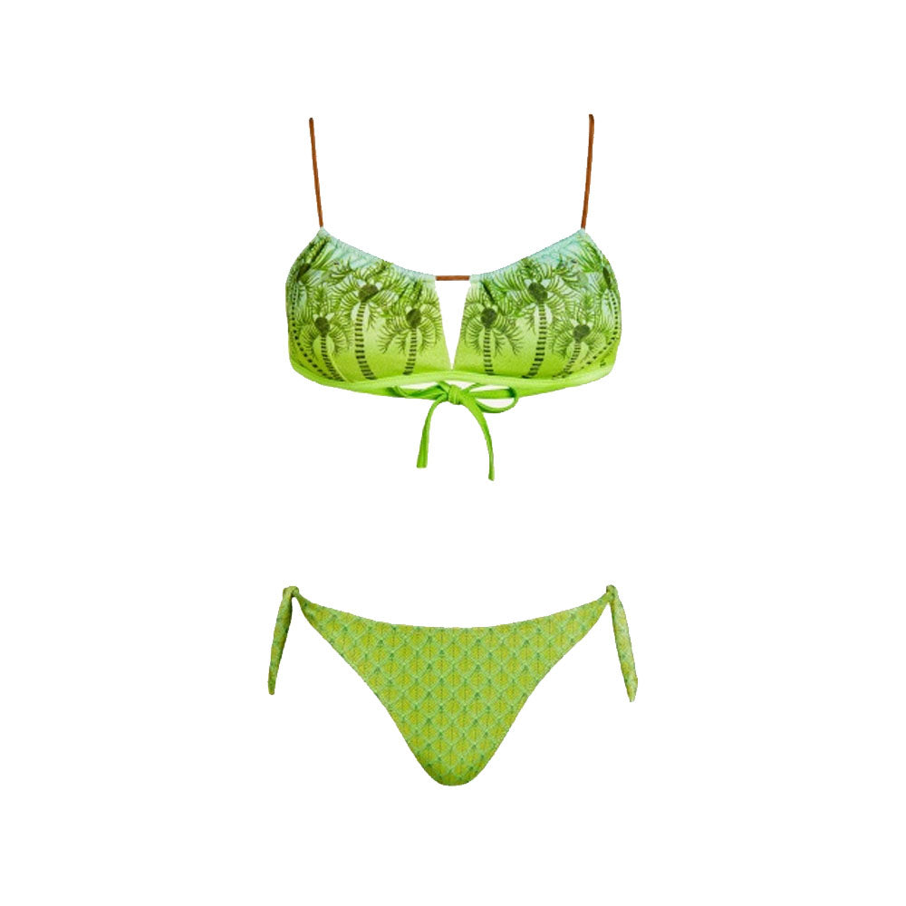 Pin-Up Bikini Fascia Regolabile Piquet Lurex Palm Paradise