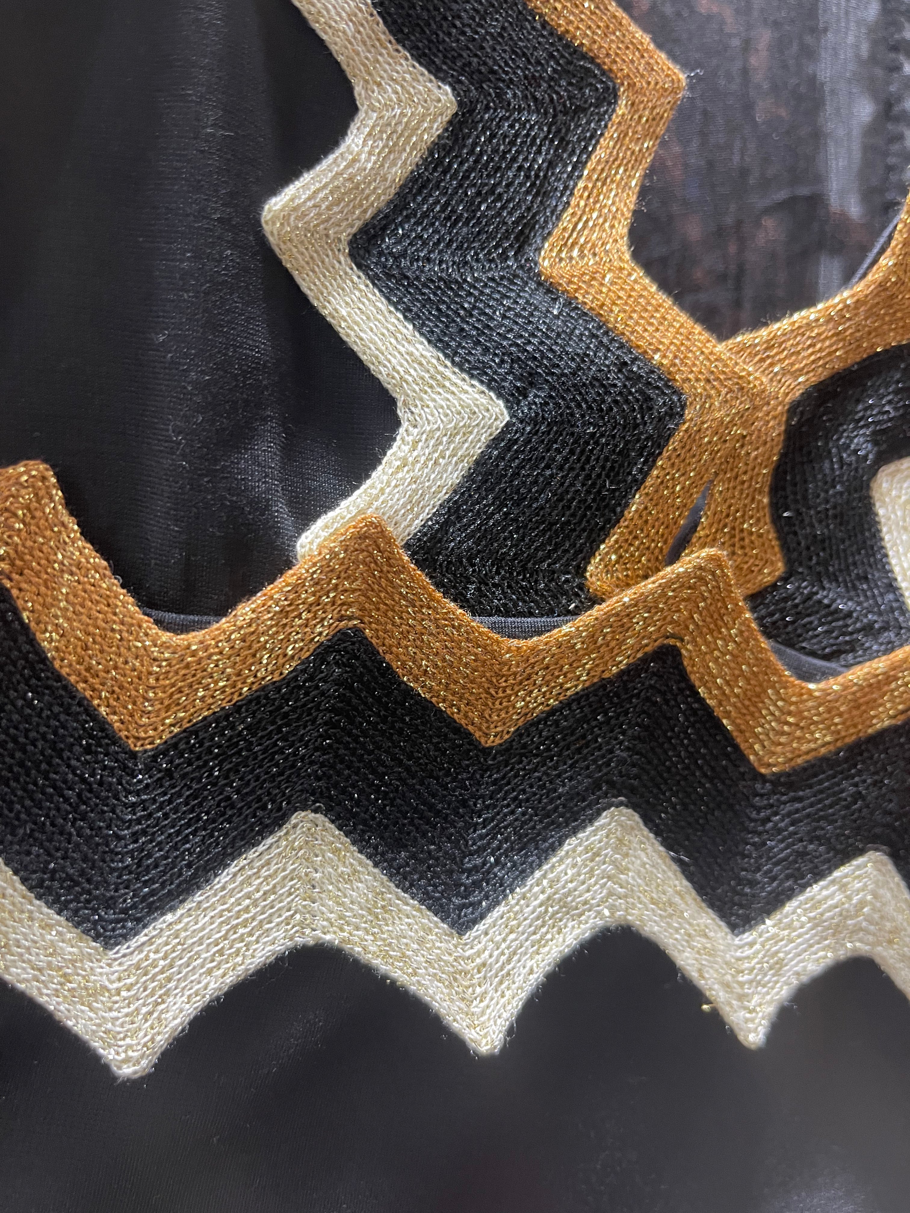 Miss bikini caftano con inserti zig zag in lurex