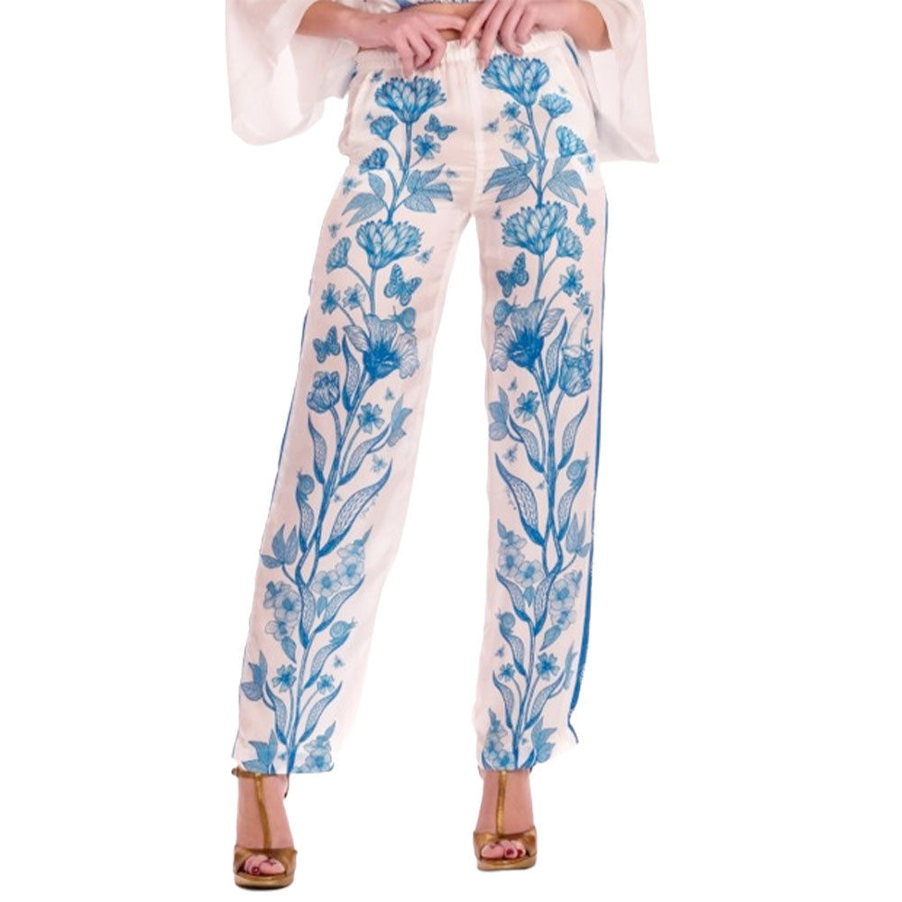 Pin-Up Pantaloni Viscosa Satin Principe Azzurro