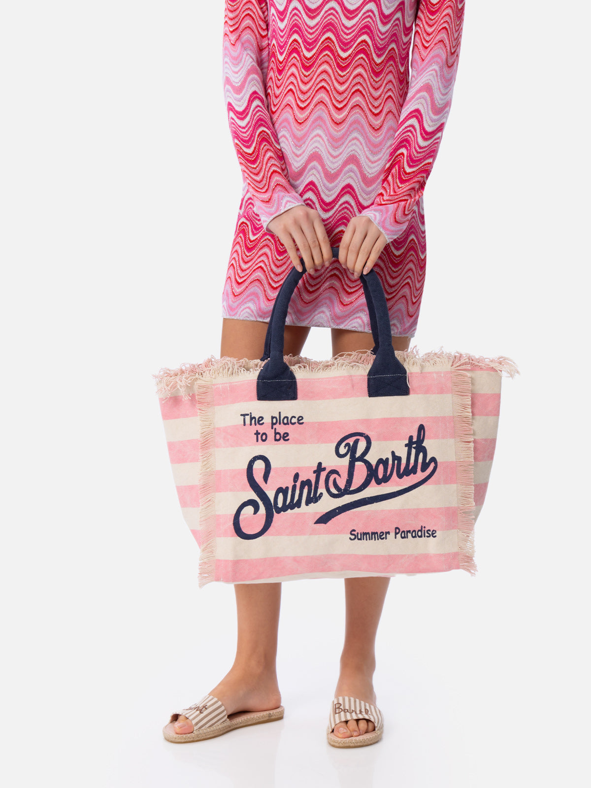Borsa Saint Barth Canvas a righe