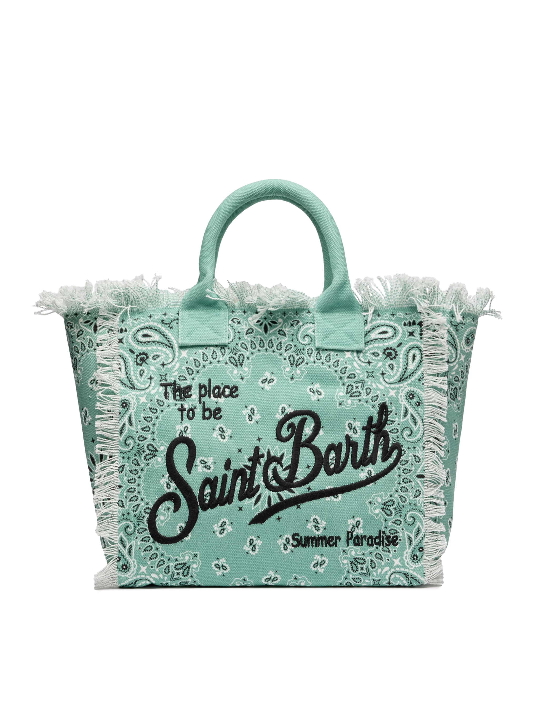 Borsa Sain Barth Canvas scritta ricamata
