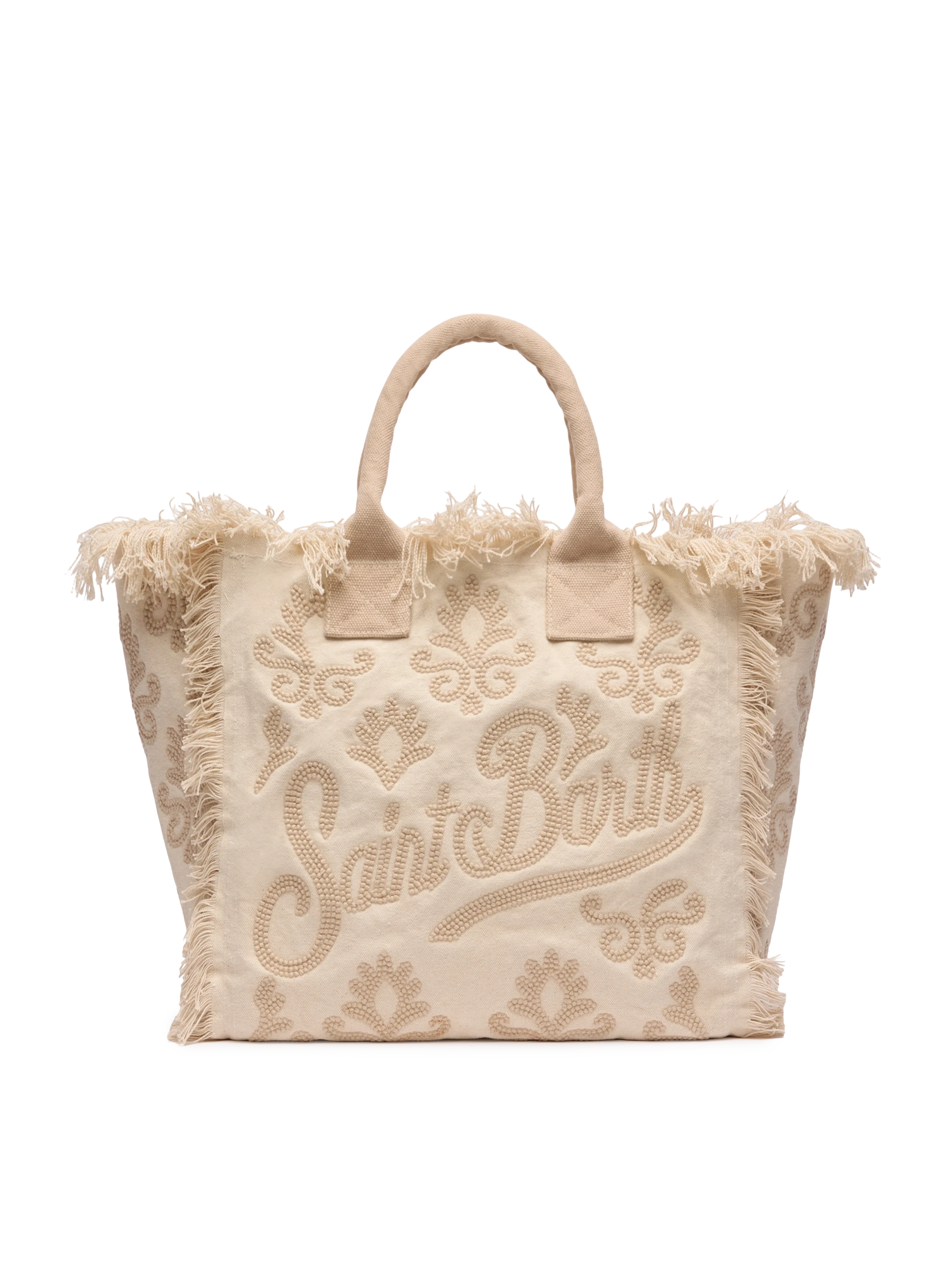 Borsa Saint Barth Canvas Beige e Bianca
