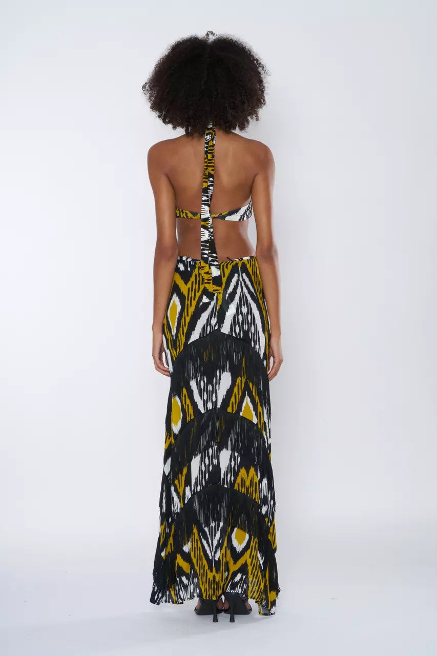 Miss Bikini Abito cut out con balze e frange