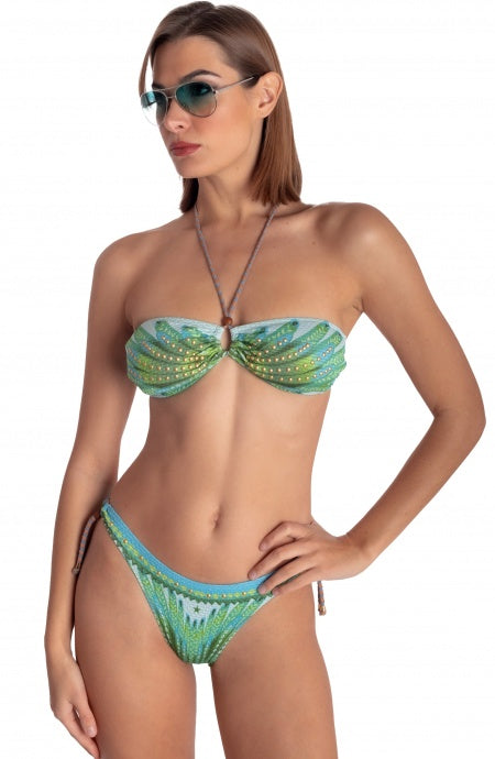 PIN-UP BIKINI FASCIA IMBOTTITA CON BORCHIE STAMPA WINGS