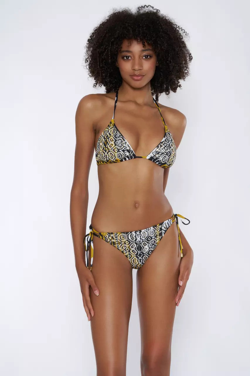 Miss Bikini Bikini triangolo ikat con applicazioni tribali
