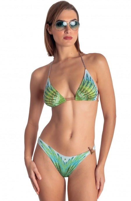 PIN-UP BIKINI TRIANGOLO IMBOTTITO CON BORCHIE STAMPA WINGS
